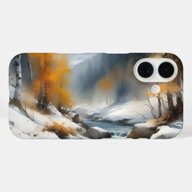 Serene schneebedeckte Flusslandschaft Case-Mate iPhone Hülle (Rückseite (Horizontal))