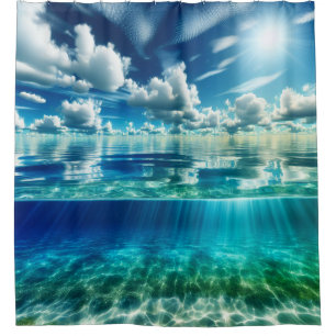 "Serene Seascape with Sandy Bottom" Duschvorhang