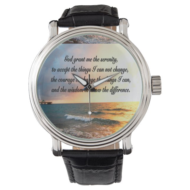 SERENE SERENITY PRAYER SUNRISE FOTO DESIGN ARMBANDUHR (Vorderseite)