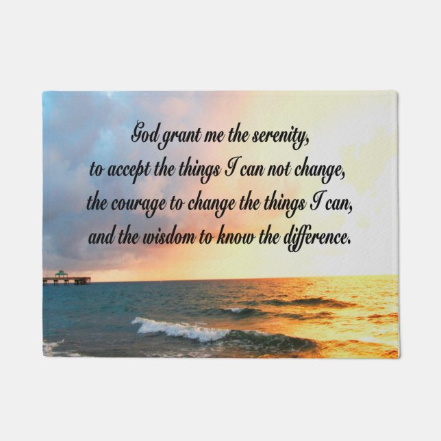SERENE SERENITY PRAYER SUNRISE FOTO DESIGN FUßMATTE (Vorderseite)
