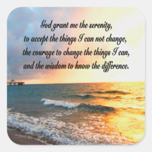 SERENE SERENITY PRAYER SUNRISE FOTO DESIGN QUADRATISCHER AUFKLEBER