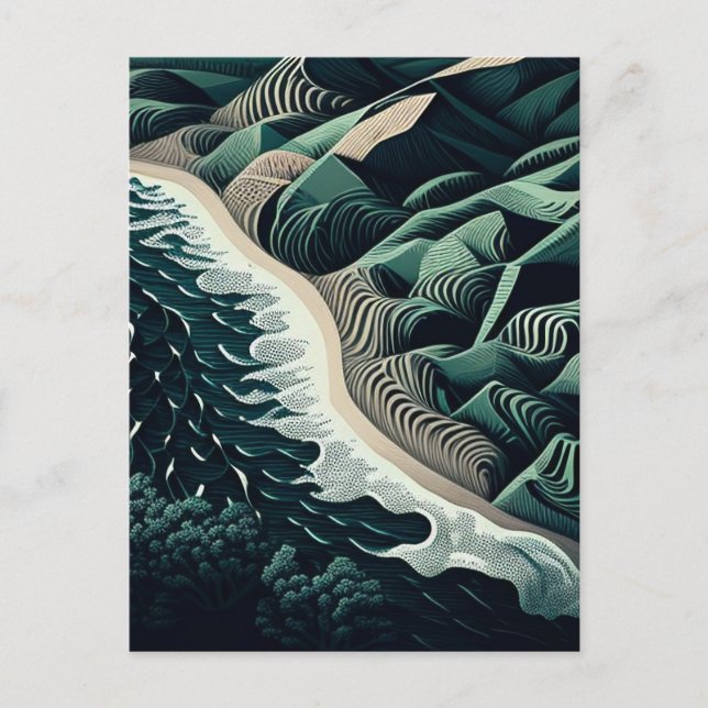 Serene Shores Feiertagspostkarte (Vorderseite)