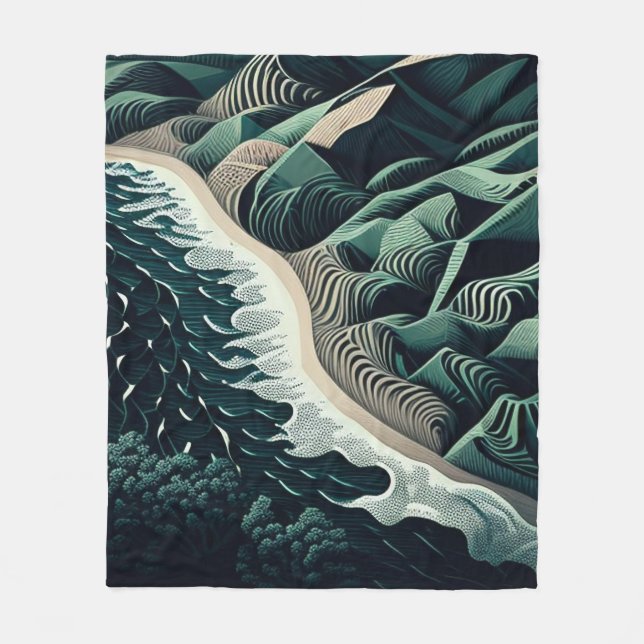 Serene Shores Fleecedecke (Vorderseite)