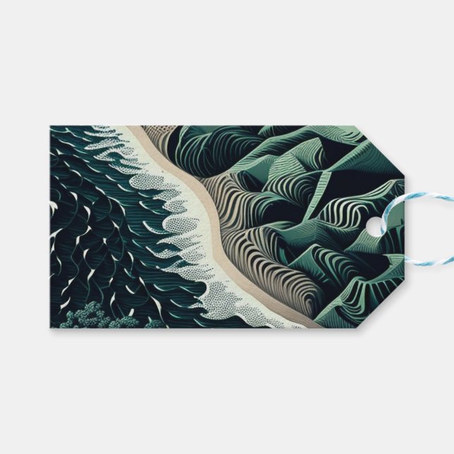 Serene Shores Geschenkanhänger (Vorderseite (Horizontal))