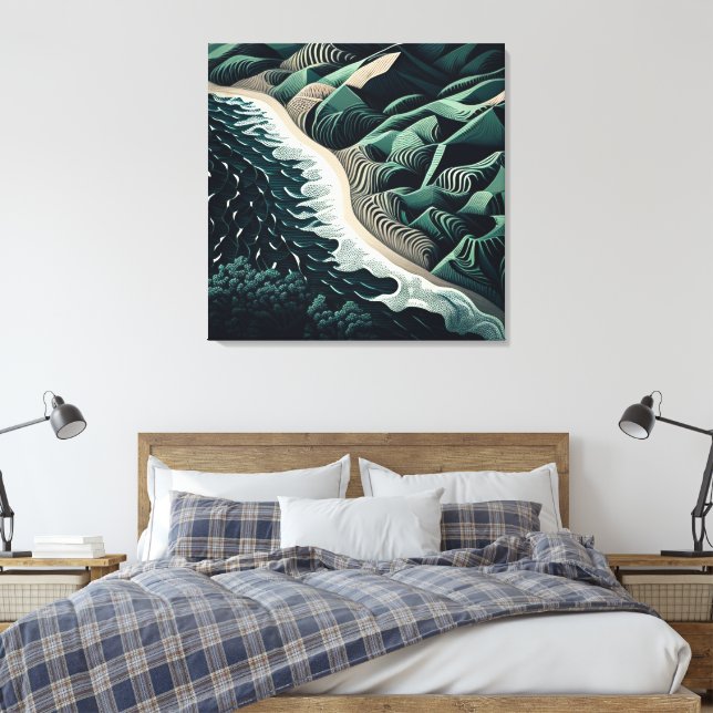 Serene Shores Leinwanddruck (Insitu (Schlafzimmer))