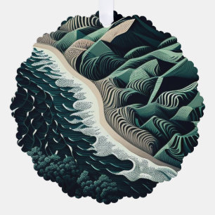 Serene Shores Ornament Karte