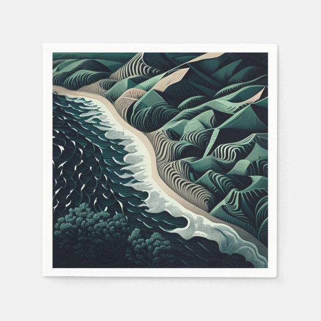 Serene Shores Serviette (Vorderseite)