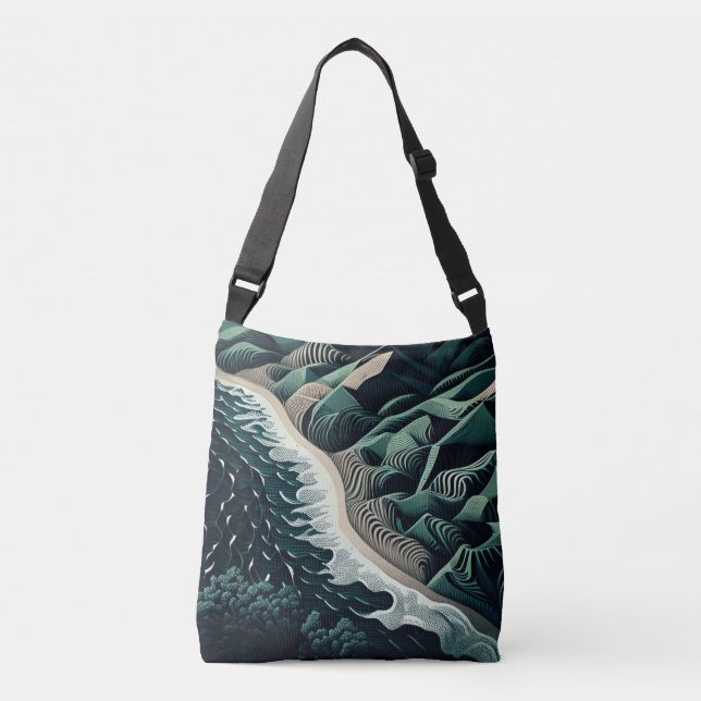 Serene Shores Tragetaschen Mit Langen Trägern (Vorderseite)