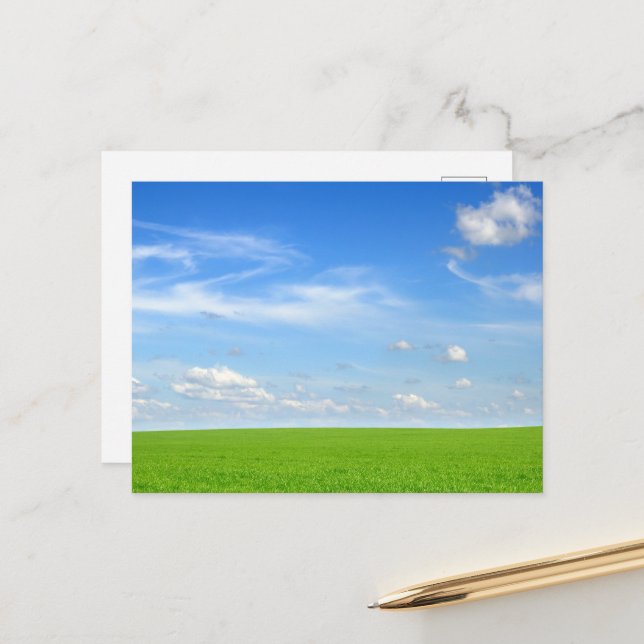 Serene Sky Meadow Postkarte (Vorderseite/Rückseite Beispiel)