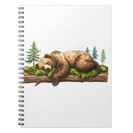 Serene Sleeping Bear Woodland Nature Journal Notizblock