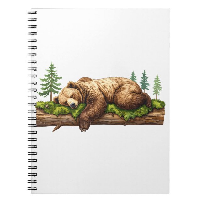Serene Sleeping Bear Woodland Nature Journal Notizblock (Vorderseite)