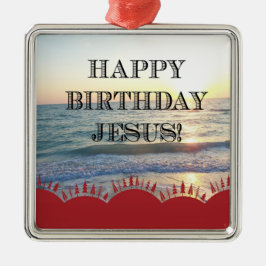 Serene Sonnenuntergang über dem Ozean glücklich Ge Ornament Aus Metall