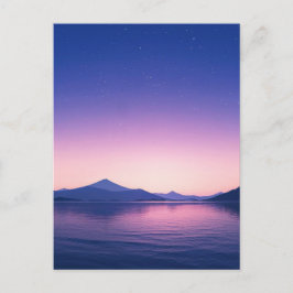 Serene Starry Night Mountain Lake Postkarte