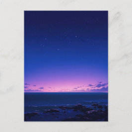 Serene Starry Night Sea Horizon Postkarte