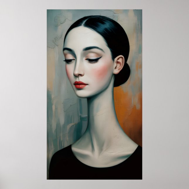 Serene Stylized Portrait Poster (Vorne)