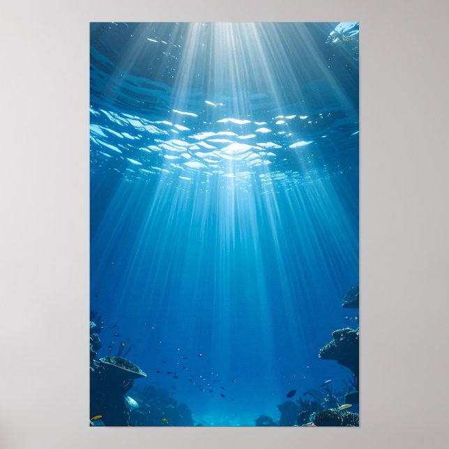 Serene Sunlit Coral Reef Poster (Vorne)