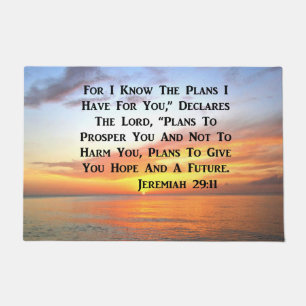 SERENE SUNRISE JEREMIAH 29:11 BIBLE VERSE FUßMATTE