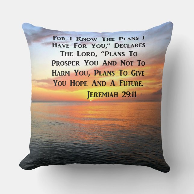 SERENE SUNRISE JEREMIAH 29:11 BIBLE VERSE KISSEN (Vorderseite)