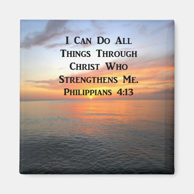SERENE SUNRISE PHILIPPIANS 4:13 FOTO SCRIPTURE MAGNET (Vorne)