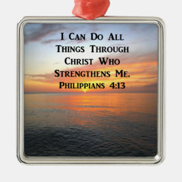 SERENE SUNRISE PHILIPPIANS 4:13 FOTO SCRIPTURE ORNAMENT AUS METALL