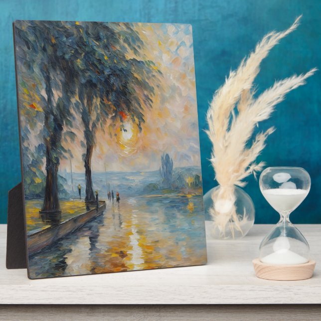 Serene Sunset by Water Impressionist Landschaft Ku Fotoplatte (Seite)