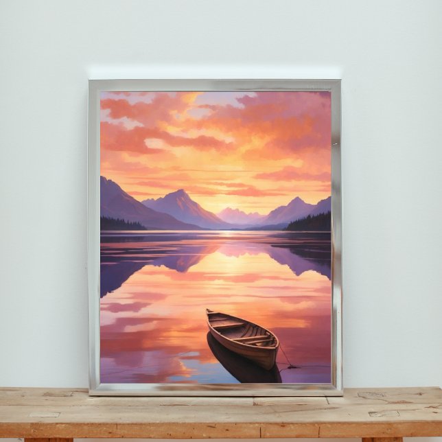 Serene Sunset Canoe Ride Fotodruck (Von Creator hochgeladen)