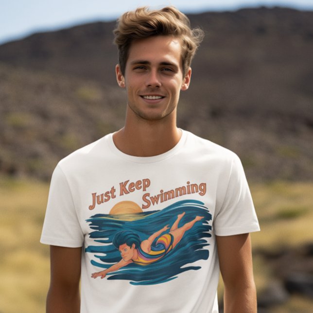 Serene Swim: Behalt einfach nur Schwimmen T-Shirt (Von Creator hochgeladen)