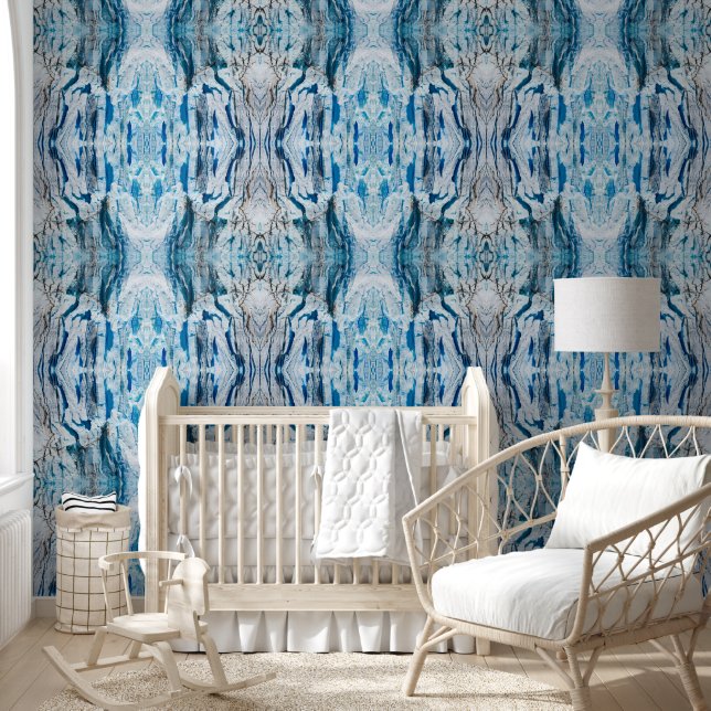 Serene symmetric ice blue L-size abstract pattern Tapete (Kinder)