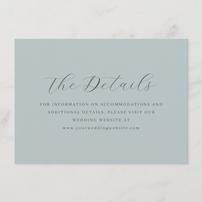 Serene Teal Typographic Elegancy Begleitkarte (Vorderseite)