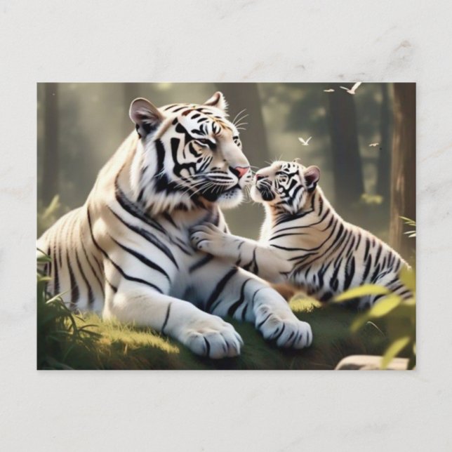 Serene Tiger Forest Postcard – Elegant Wildlife Postkarte (Vorderseite)