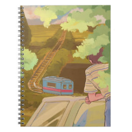 Serene Train Journey Notebook - Ästhetik der 80er  Notizblock
