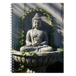 Serene Tranquil Buddha Fountain Notizblock