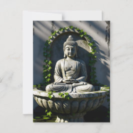 Serene Tranquil Buddha Fountain Postkarte