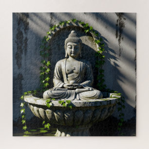 Serene Tranquil Buddha Fountain Puzzle