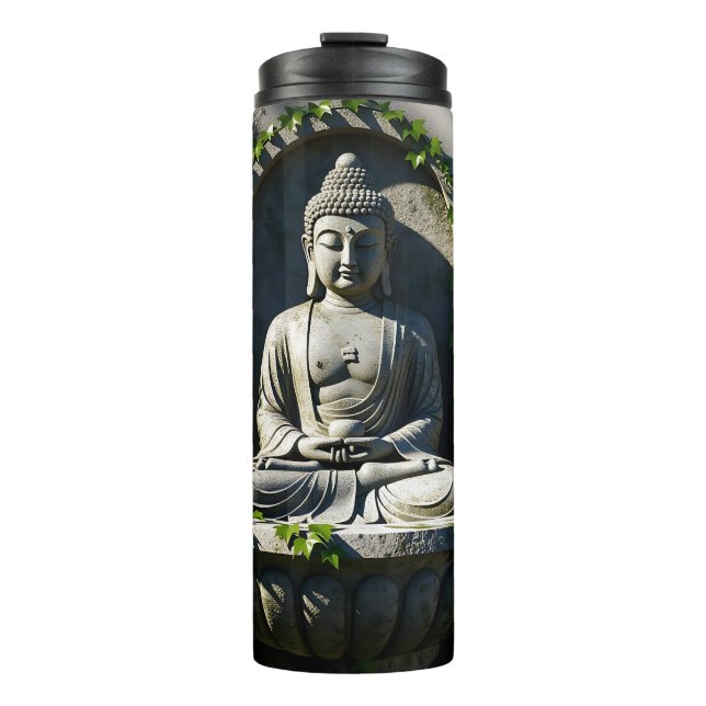 Serene Tranquil Buddha Fountain Thermosbecher (Vorderseite)