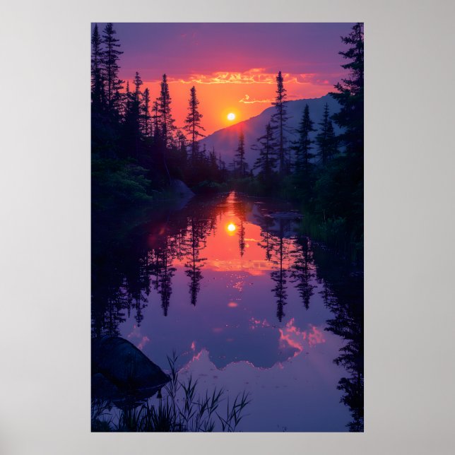 Serene Tranquil Lake Poster (Vorne)