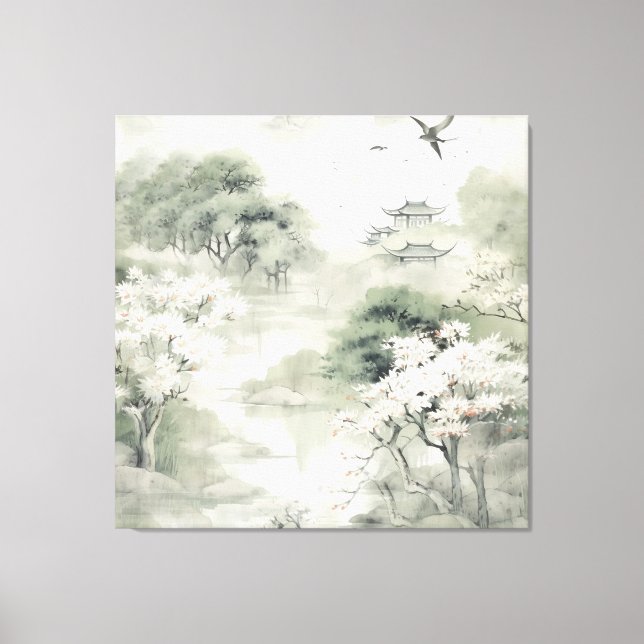Serene Tranquility japanisches Thema Leinwanddruck (Vorderseite)