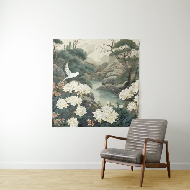 Serene Tranquility japanisches Thema Wandteppich (Beispiel)