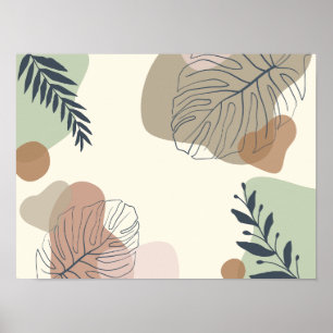Serene Tropical Leaf Abstrakte Kunst Poster