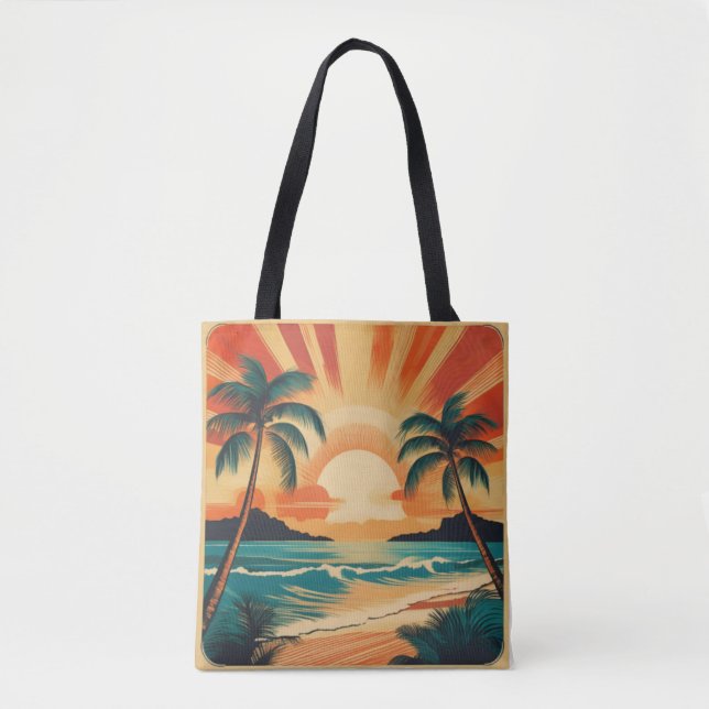 Serene Tropical Sunset mit Palmen (Vorderseite)