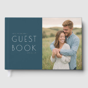 Serene Türkis Romantische Fotografie Gästebuch