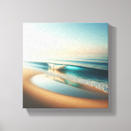 Serene Turquoise Wave Rolling on Golden Sand  Leinwanddruck
