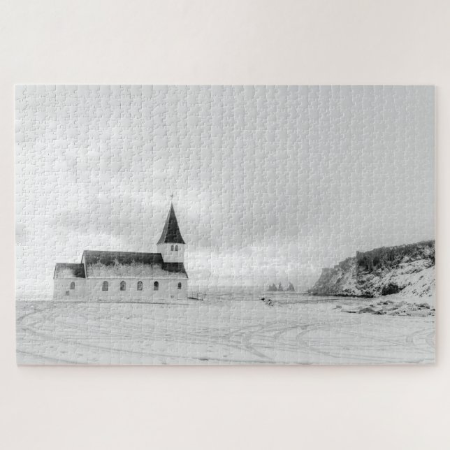 Serene Vík i Myrdal Church Puzzle (Horizontal)
