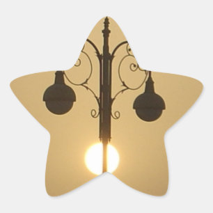 Serene Viktorianisch Vintag Street Lamp Sunset Sky Stern-Aufkleber