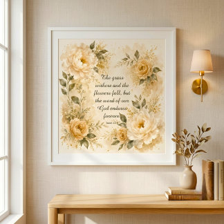 Serene Wasserfarben-Blumenkunst Poster