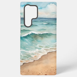 Serene Watercolor Beach Waves - Ocean Vibes Samsung Galaxy Hülle