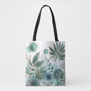 Serene Watercolor Botanical Tote Bag