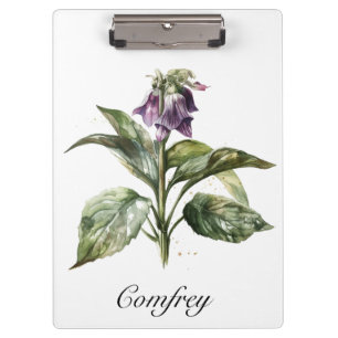 Serene Watercolor Comfrey, kundenspezifisch Klemmbrett