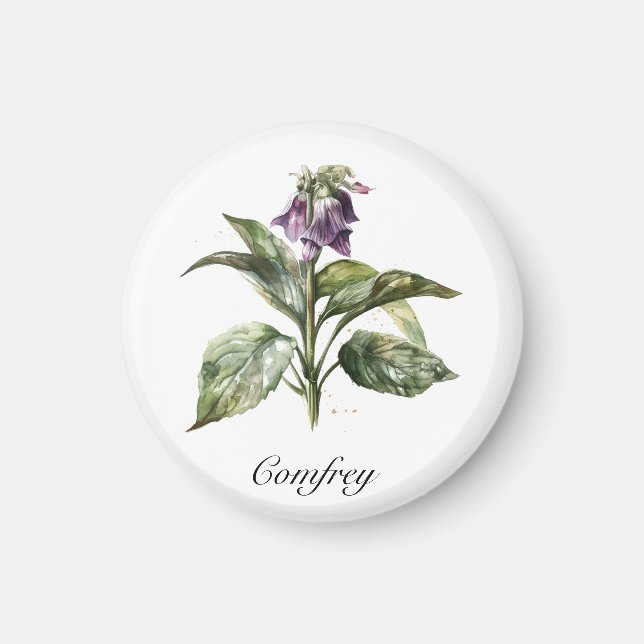 Serene Watercolor Comfrey, kundenspezifisch Magnet (Vorne)