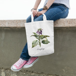 Serene Watercolor Comfrey, kundenspezifisch Tragetasche
